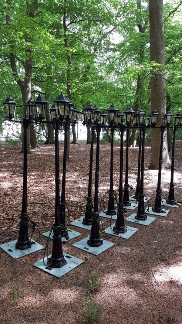 Lantaarn met 3 Arms 230 cm hoog zwart - Afbeelding 6