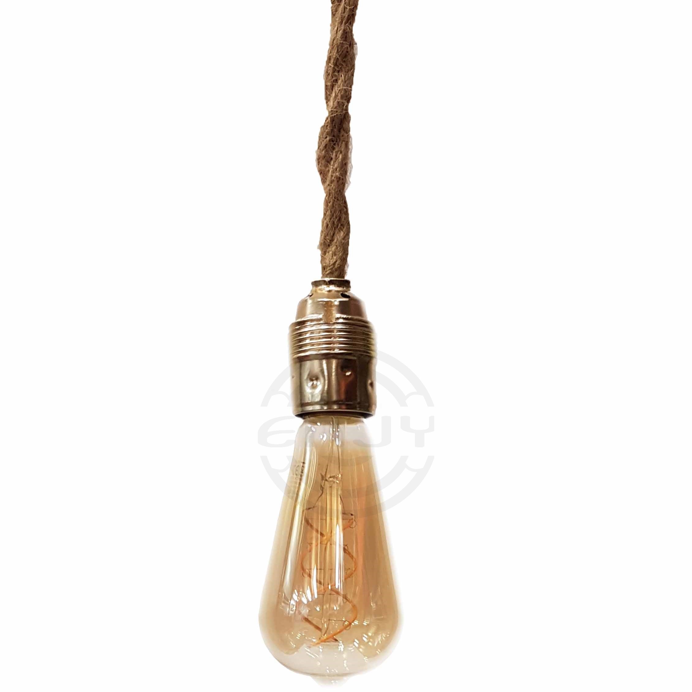 Vintage ST64 LED Lamp huren aan fitting juten koord | Prikkabelverhuur.nl | Partyverlichting - Huren - Verhuur