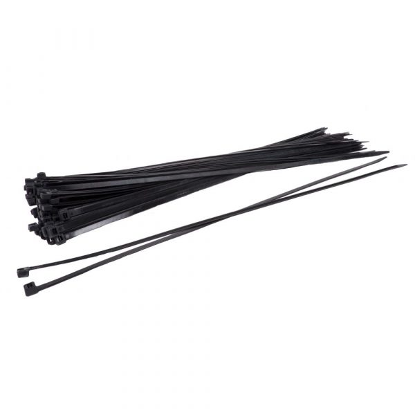 Zwarte kabelbinders 368 mm lang x 7.6 mm - 100 stuks